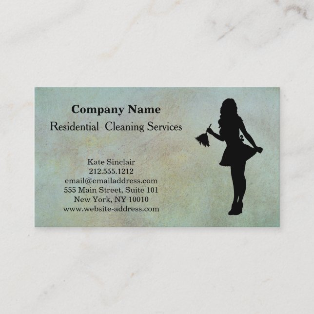 Carte de visite du service de nettoyage profession (Devant)