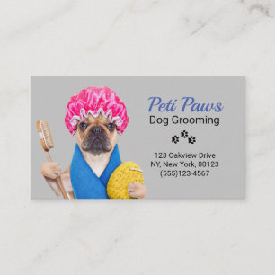 Carte de visite du service de toilettage de chiens