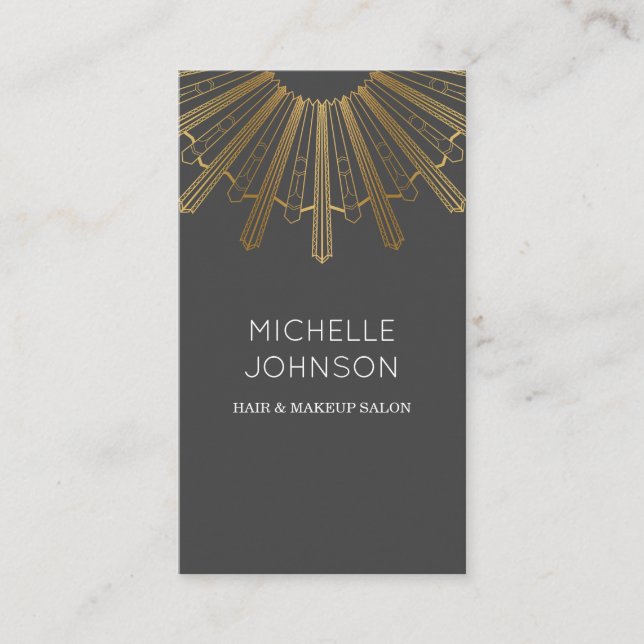 Carte de visite du soleil d'art déco (Devant)