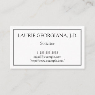 Carte de visite du Solliciteur de base et minimali
