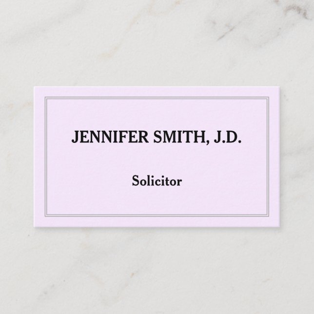 Carte de visite du Solliciteur élégant et minimali (Devant)
