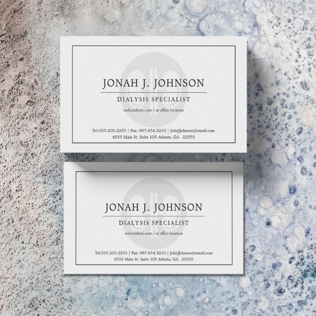 Carte de visite du symbole du rein de dialyse (Créateur téléchargé)