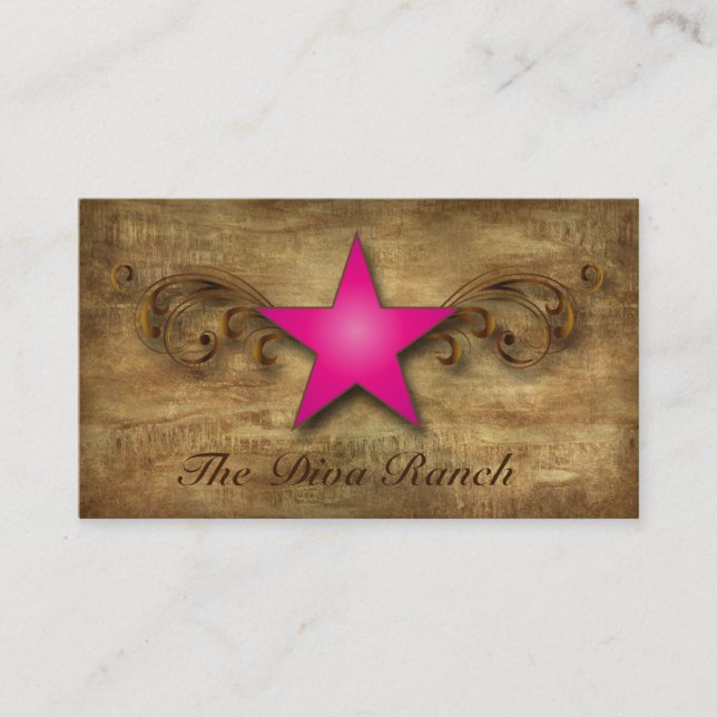 Carte de visite du Texas Star Suede perches roses (Devant)