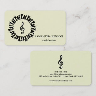 Carte de visite d'un musicien élégant avec note de