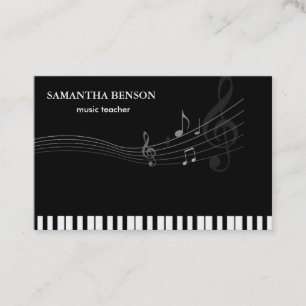 Carte de visite d'un musicien élégant avec note de