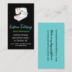 Carte de visite d'une entreprise de confection sur