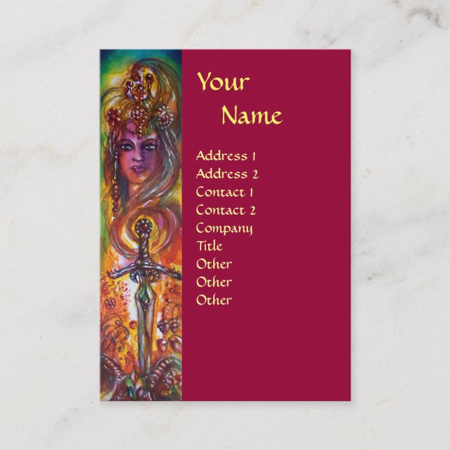 CARTE DE VISITE DURENDAL, ÉPÉE ROMANTIQUE ET ANGE (Devant)