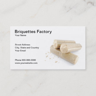 Carte de visite d'usine de briquettes