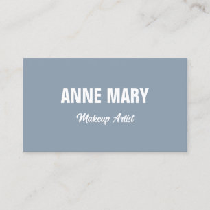 Carte De Visite Dusty Blue Blanc Mariage maquillage Artiste élégan
