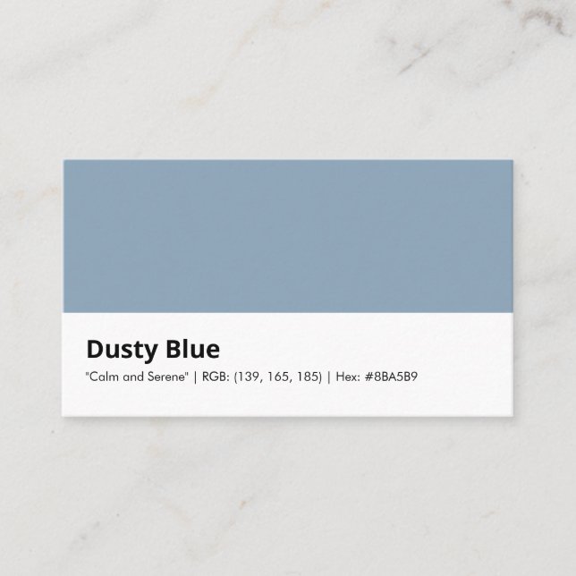 Carte De Visite Dusty Blue | "Calme et serein" (Devant)