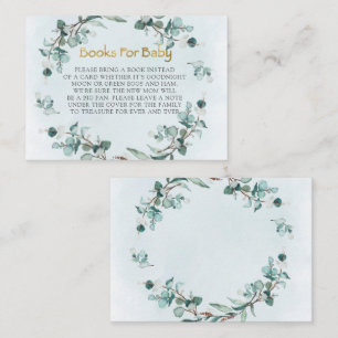 Carte De Visite Dusty Blue Eucalyptus Wreath Boy Baby shower