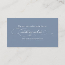 Carte De Visite Dusty Blue Simple Elegant Wedding Site Mariage