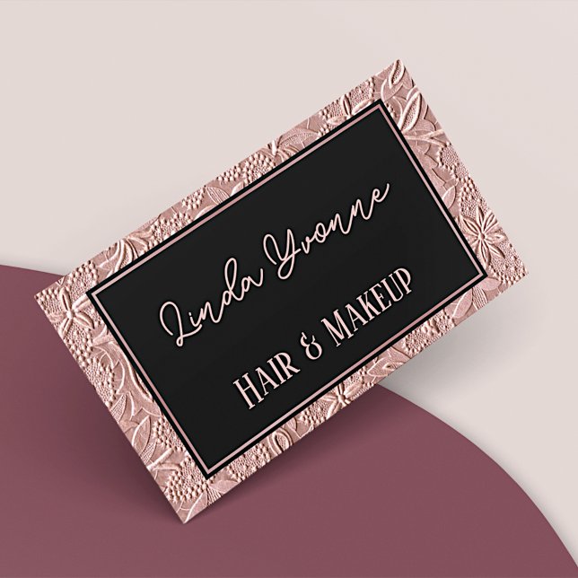 Carte De Visite Dusty Rose Gold Blush Rose Floral Art Motif (Créateur téléchargé)