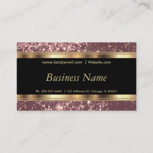 Carte De Visite Dusty Rose Gold Parties scintillant et Elegant Gol
