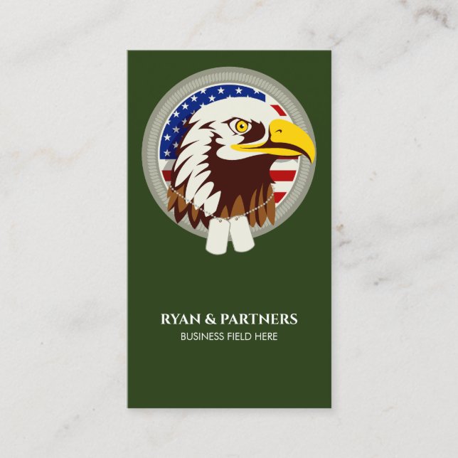 Carte De Visite Eagle Emblem USA Drapeau vertical (Devant)