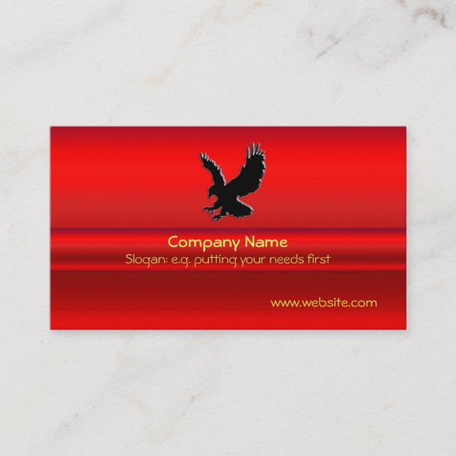Carte De Visite Eagle noir Swooping sur l'effet rouge de (Devant)