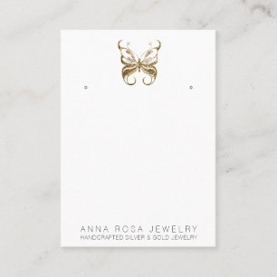 Carte De Visite *~* EARRING AFFICHER QR Gold Parties scintillant B