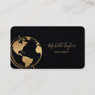 Carte De Visite Earth Globe Word Map Agence de voyage Code QR de l