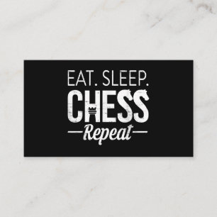 Carte De Visite Eat Sleep Chess Joueur Répéter Planche Jeu Garçon