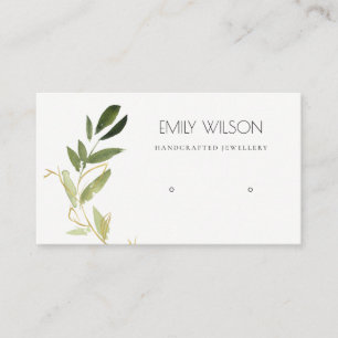 CARTE DE VISITE EAU COULEUR VERT D'OR FOLIAGE EARRÊT AFFICHER LOG