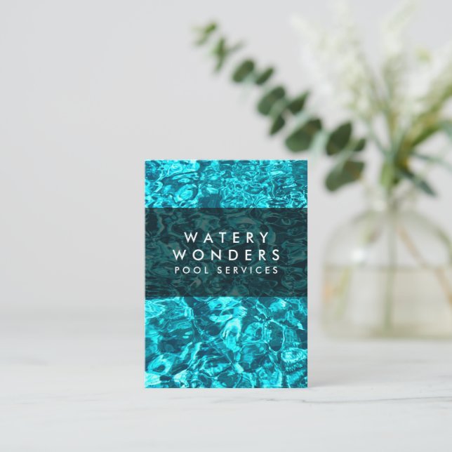 Carte De Visite Eau Éclairage Piscine Nettoyant Gardener (Debout devant)
