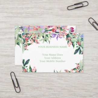 Carte De Visite Eau florale rose et olive