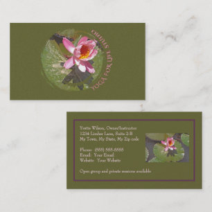 CARTE DE VISITE EAU ROSE LILY ET LILY PADS/PERSONNALISABLE