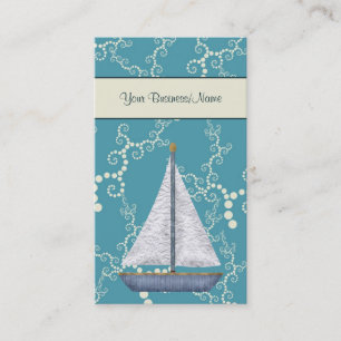 Carte De Visite Eau Whimsical et voilier Nautique