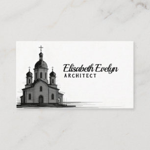 Carte De Visite Ébauche d'église orthodoxe sur fond blanc