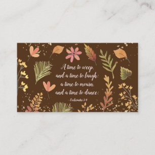 Carte De Visite Ecclésiaste 3:4, Un moment pour pleurer, un moment