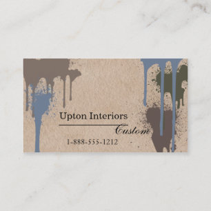 Carte De Visite Éclaboussures neutres de peinture et papier Brown