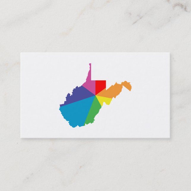 Carte De Visite éclatement de la couleur virginie ouest (Devant)