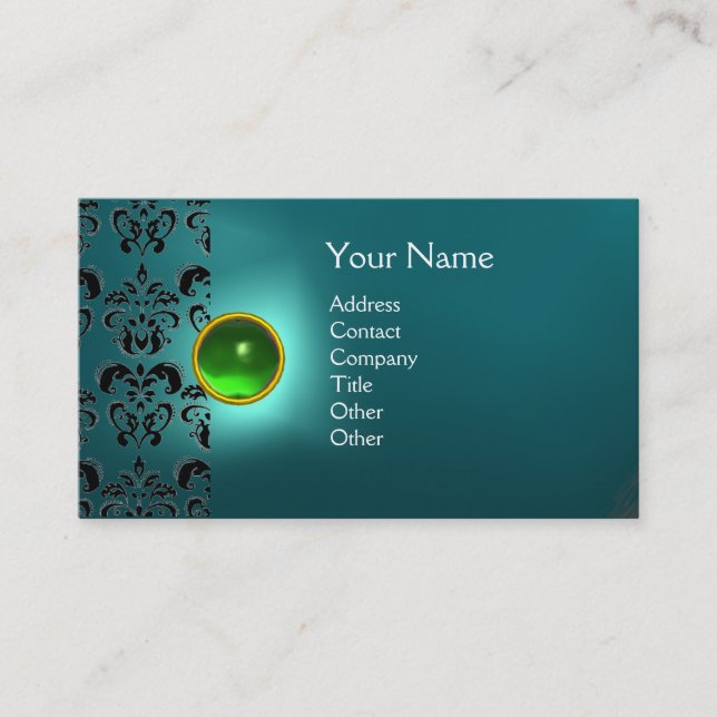 CARTE DE VISITE ECLIPSE DAMASK GEM  MONOGRAMME (Devant)