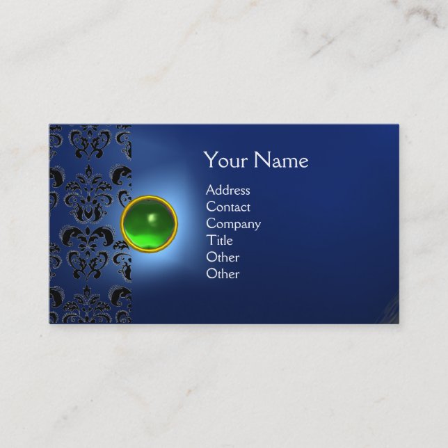 CARTE DE VISITE ECLIPSE DAMASK GEM  MONOGRAMME (Devant)