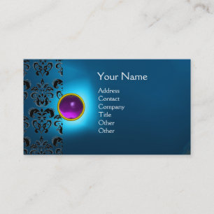 CARTE DE VISITE ECLIPSE DAMASK GEM  MONOGRAMME