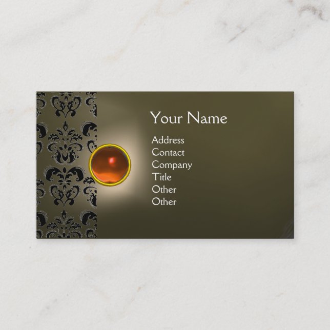 CARTE DE VISITE ECLIPSE DAMASK GEM MONOGRAS (Devant)