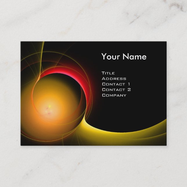 Carte De Visite ECLIPSE MONOGRAM Vibrant noir jaune (Devant)