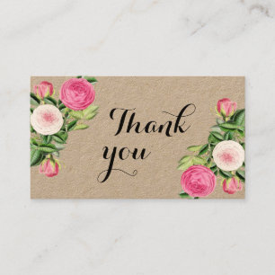 Carte De Visite Eco amical merci fait main simple floral