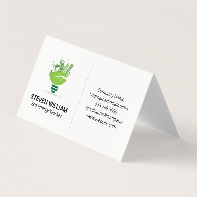 Carte De Visite Eco City | Ampoule électrique (Devant)