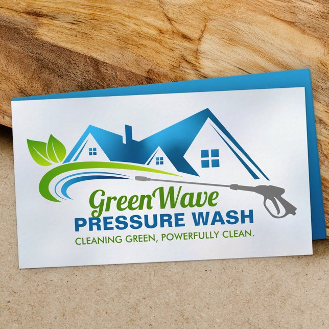 Carte De Visite Eco Friendly Pressure Wash services (Créateur téléchargé)