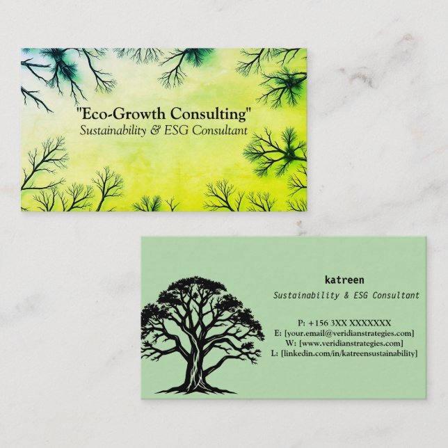 Carte De Visite Eco-Growth Business Card (Devant / Derrière)