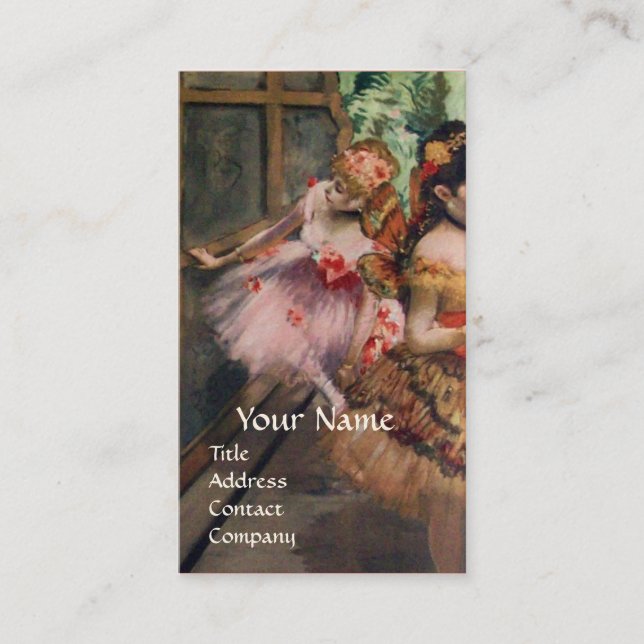 CARTE DE VISITE ÉCOLE DE DANSE, BALLERINA BALLET DANSEURS EN ROSE (Devant)