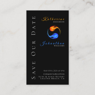 Carte De Visite Économisez nos Flames Mariage-Twin Date