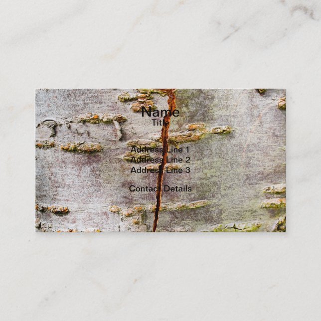 Carte De Visite Écorce de bouleau fissurée (Devant)