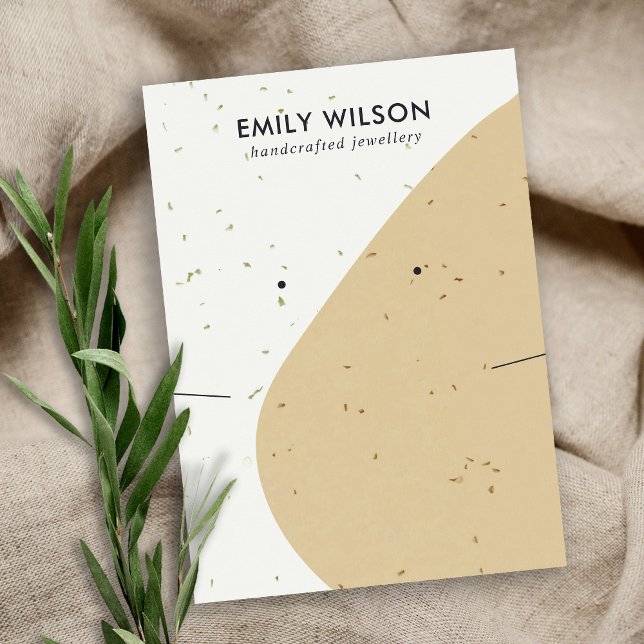 CARTE DE VISITE ÉCRAGE DE RÉCUPÉRATION DE LA LACE D'OCRE JAUNE CÉR (Créateur téléchargé)