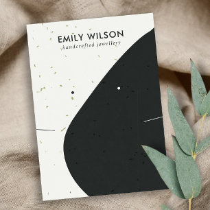 CARTE DE VISITE ÉCRAGE DE REPOS EN LACE BLANCHE NOIR CÉRAMIQUE