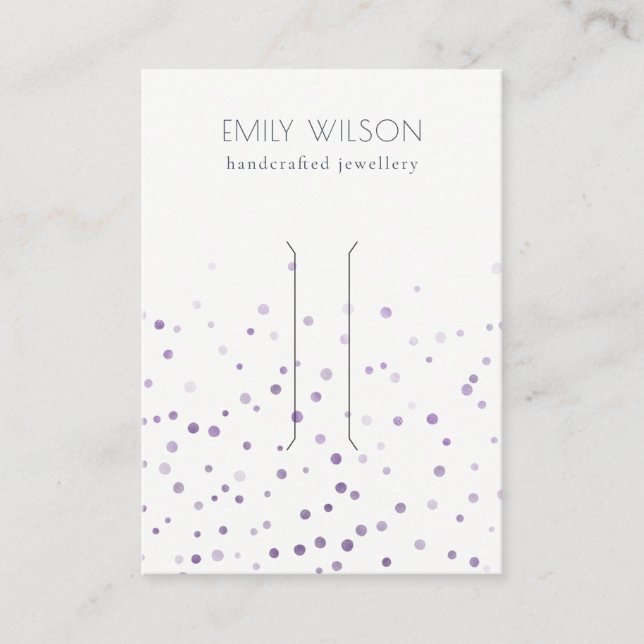 Carte De Visite Écran à cheveux Confetti Aquarelle Lilac (Devant)