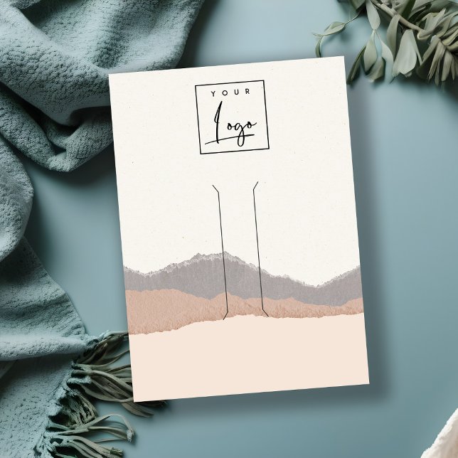 Carte De Visite Écran à cheveux Pastel Blush Kraft Mountain Wair C (Créateur téléchargé)