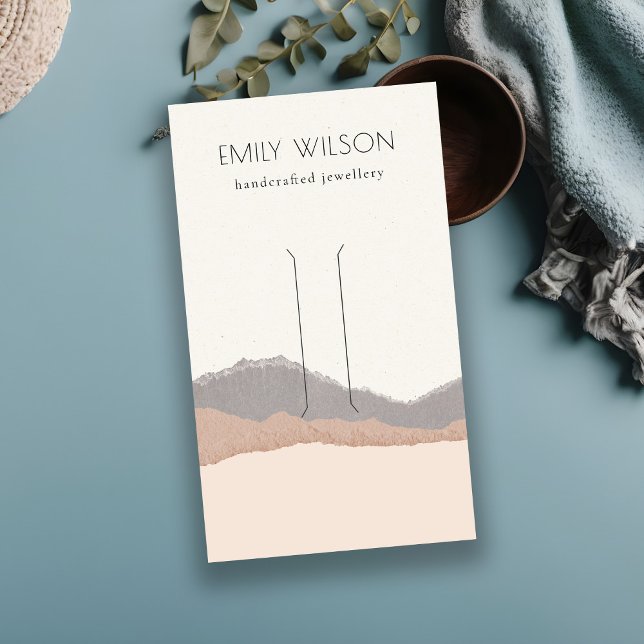 Carte De Visite Écran à cheveux Pastel Blush Kraft Mountain Wair C (Créateur téléchargé)