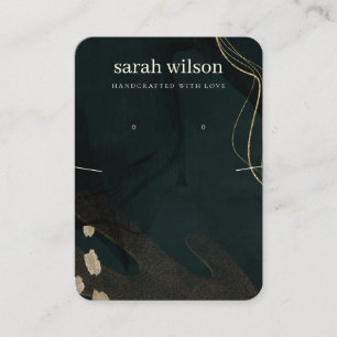 Carte De Visite Écran Abstrait de collier d'oreille en or noir ver